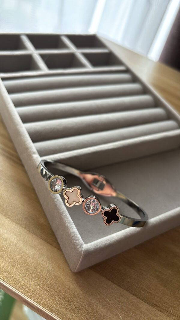 Four-Leaf Clover Stainless Steel Bracelet