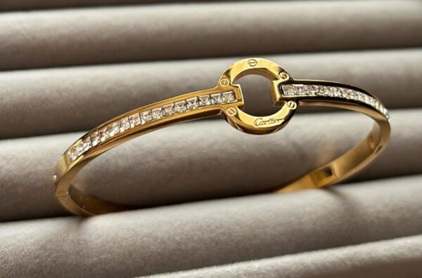 Golden Harmony Crystal Bangle