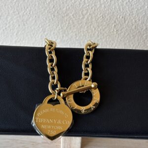 Golden heart and Lock braclet