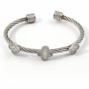 Silver Clove Bangle