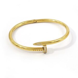Gold Diamond Nail Bangle
