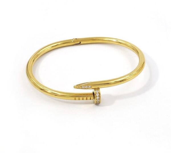 Gold Diamond Nail Bangle
