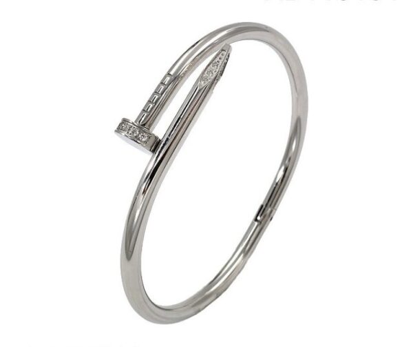 Silver Diamond Nail Bangle