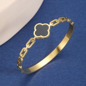 Black and Gold Clove Bangle