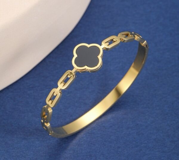 Black and Gold Clove Bangle