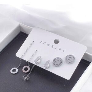 Silver C  Earings Set