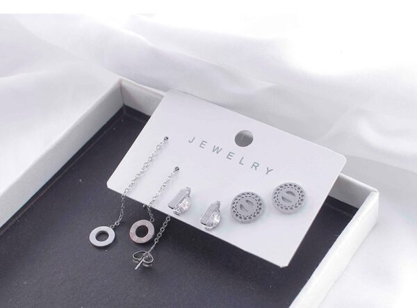 Silver C  Earings Set