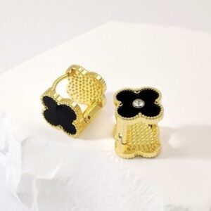Gold and Black Clove Studs