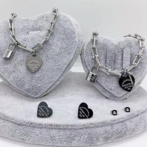 Silver Heart and Lock Set