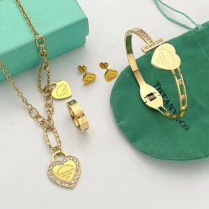 Gold T Heart Set